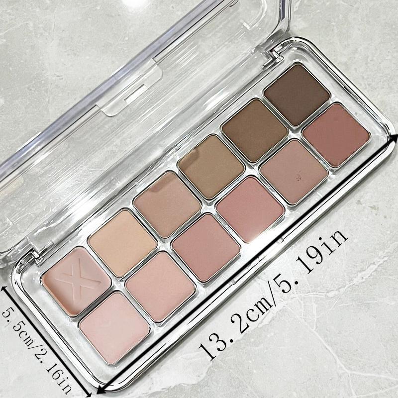 12 Color Matte Eyeshadow Palette, Long Lasting Shimmering Eye Shadow Makeup Product, High Pigmented Blendable Eyeshadow Powder, Christmas Gift