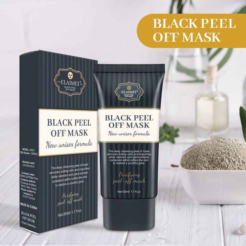 Black Peel Off Mask, 1 2 Counts Deep Cleansing Facial Mask, Moisturizing Facial Mask for All Skin Types, Facial Care Product for Women & Men