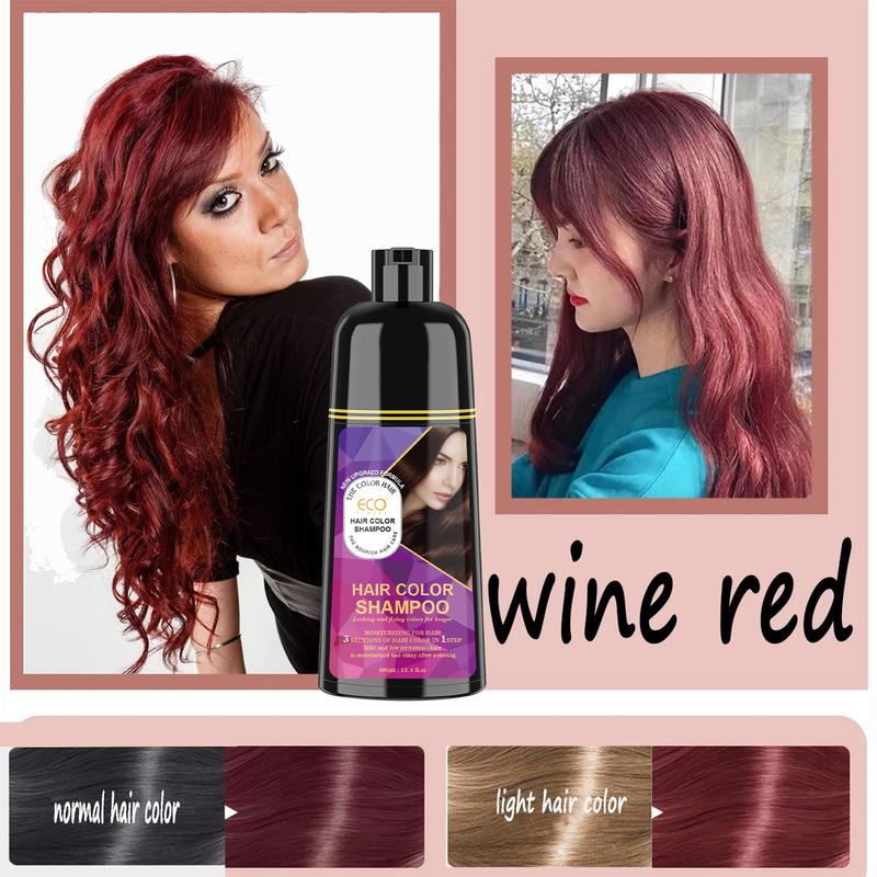 ECO Finest Wine-Red Hair Dye, Plant Extracts long lasting effective nourishing Formula Haircare Gel suitable for normal hair, non-irritating,no damage to the scalp, fast and long-lasting color, simple and easy to use