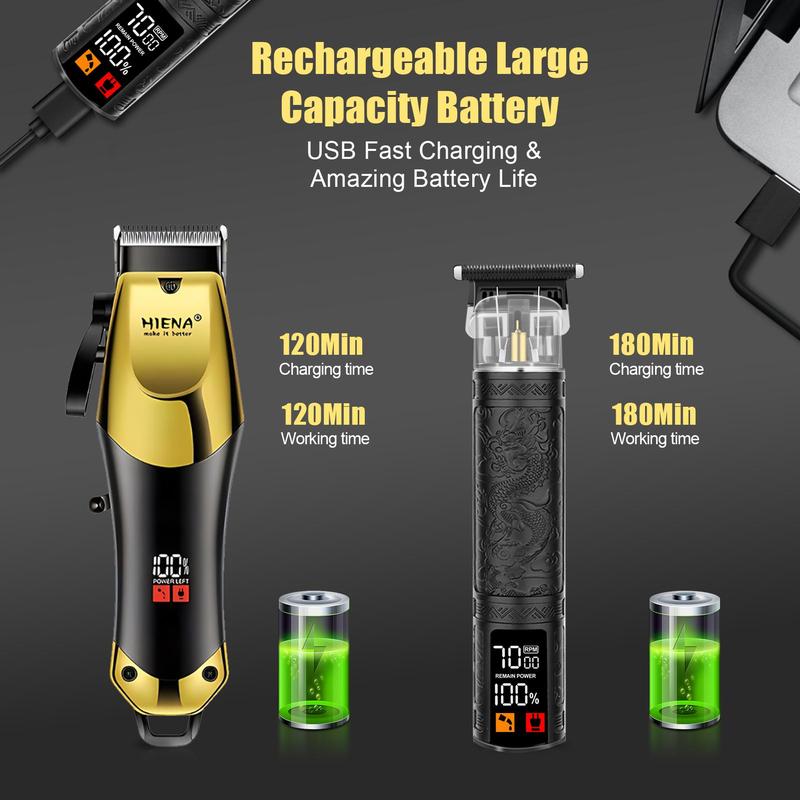 Electric Hair Clipper Kit, 1 Box Professional Cordless Hair Trimmer & Shaver & Accessories, Rechargeable Hair Trimmer for Men