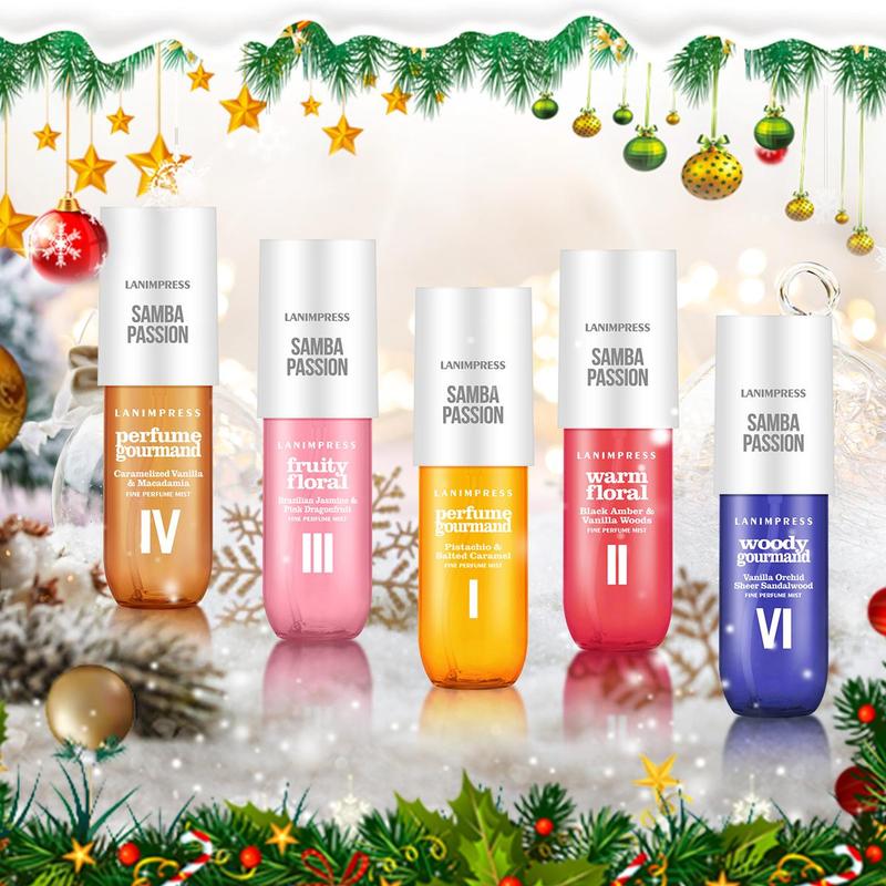 90ML Hair & Body Perfume Spray, 5 Counts set Long Lasting Body Fragrance Mist, Fragrance Gifts for Women & Men, Travel Gifts, Christmas Gift