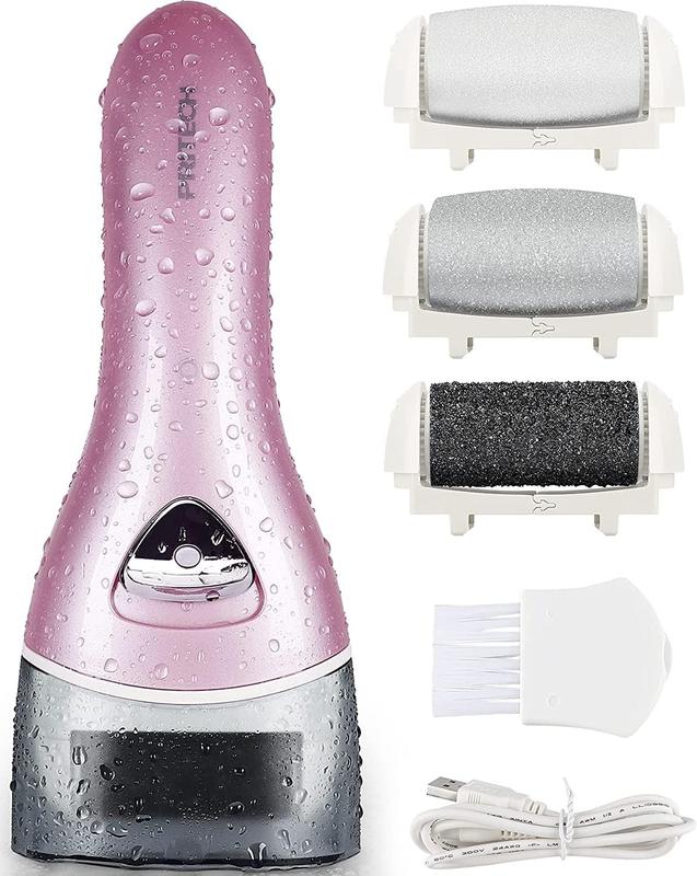 3 Color Electric Feet Callus Removers Rechargeable,Portable Electronic Foot File Pedicure Tools, Electric Callus Remover Kit,Professional Pedi Feet Care Perfect for Dead,Hard Cracked Dry Skin Gift Manicure Scrubber