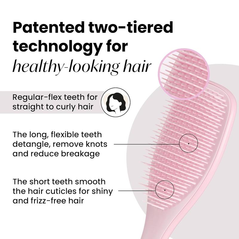 Tangle Teezer Ultimate Detangler Hairbrush for Wet & Dry Hair, Eliminates Knots & Reduces Breakage for All Hair Types, Millennial Pink Tangle Teezer