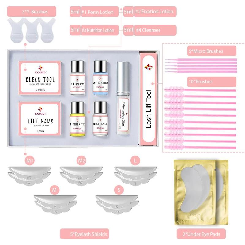 Professional Eyelash Perm Kit, Curling Eyelashes Lift Kit, Salon Lash Lift Kit Curl Eyelash Perming Kit, Semi-permanent Natural Curly Eyelashes Extension Kit, Lash Lift Kit, Lash Perm Kit,  Makeup Set