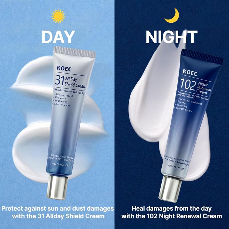 Advanced Dermacycle Program Cream Duo – All-Day Shield & Night Renewal with Niacinamide, Centella, and Hydrating Botanical Oils (30mL x2)