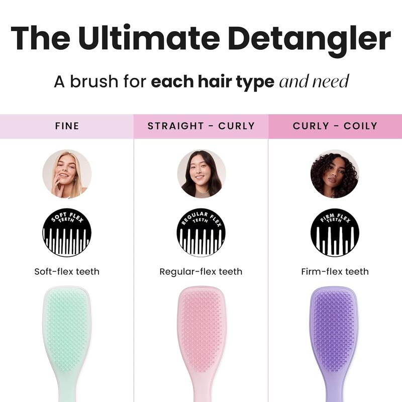 Tangle Teezer Ultimate Detangler Hairbrush for Wet & Dry Hair, Eliminates Knots & Reduces Breakage for All Hair Types, Millennial Pink Tangle Teezer