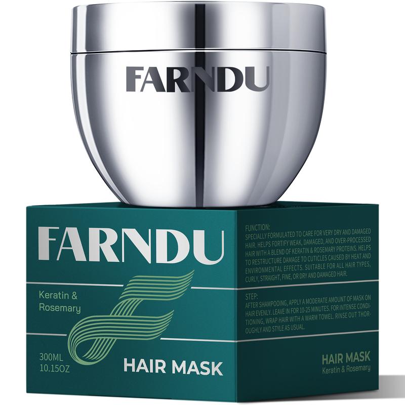 FARNDU Keratin & Rosemary Hair Mask,Soft and Bright Hair, Hydrating and Nourishing hair,Nature Conditioning Hair Mask,Deep Repair Damage Root,Suitable For All Hair Types,Moisturizing Hair Care Shampoo Conditioner Haircare Comfort  Cleanser Moisture