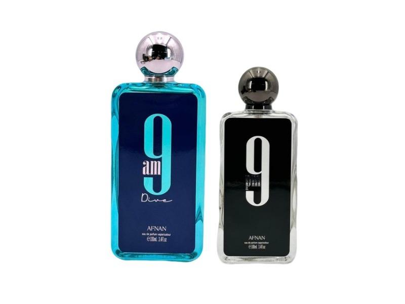 AFNAN 9 AM DIVE FOR UNISEX & 9 PM EAU DE PARFUM SPRAY 3.4FL.OZ FOR MEN COMBO SET