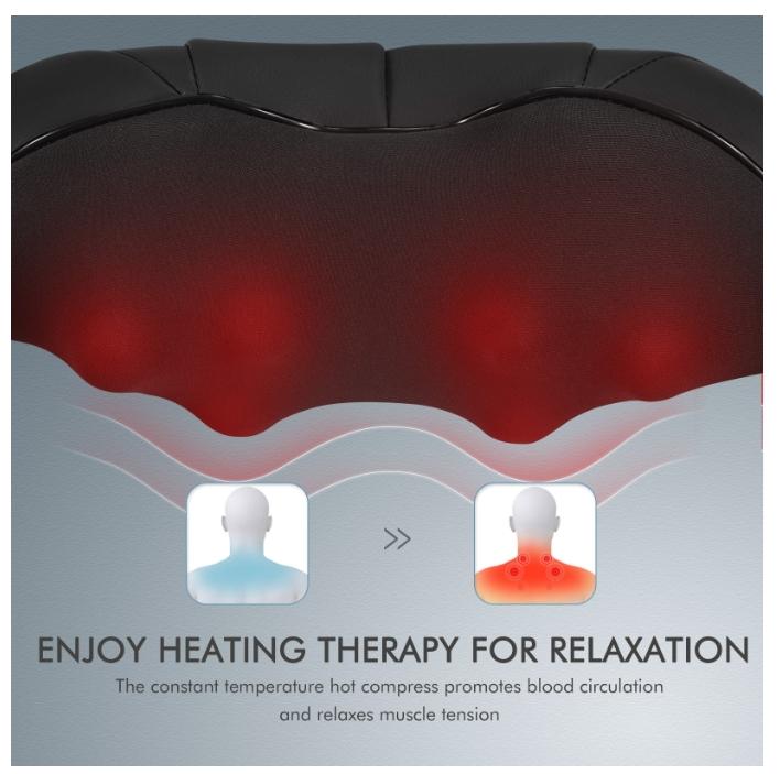 Neck and Shoulder Massager, 3D Deep Tissue Kneading Shiatsu Massager, Black