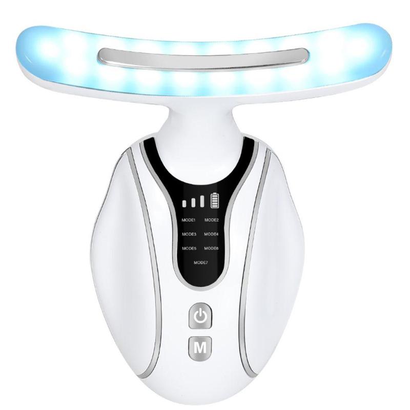 Neck Massager, 1 Count 7 Color Light Neck Lifting & Firming Beauty Instrument, Multifunctional Neck Massage Tool for Women