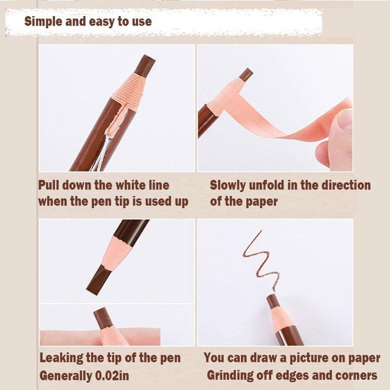 Waterproof Eyebrow Pencil, Long Lasting Eyebrow Pencil, Brow Styling Brush, Sweat Proof Fine Tip Brow Shading & Filling Pencil, Makeup Tool Easy to Apply, Christmas Gift