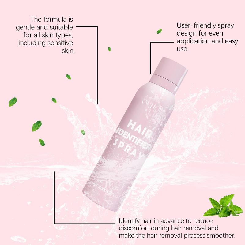 100ml Facial Hair Identifier Spray, 2 Counts set Gentle Hair Removal Spray for Women, Not Irritating Beauty Product Suitable for Soften Face Hair