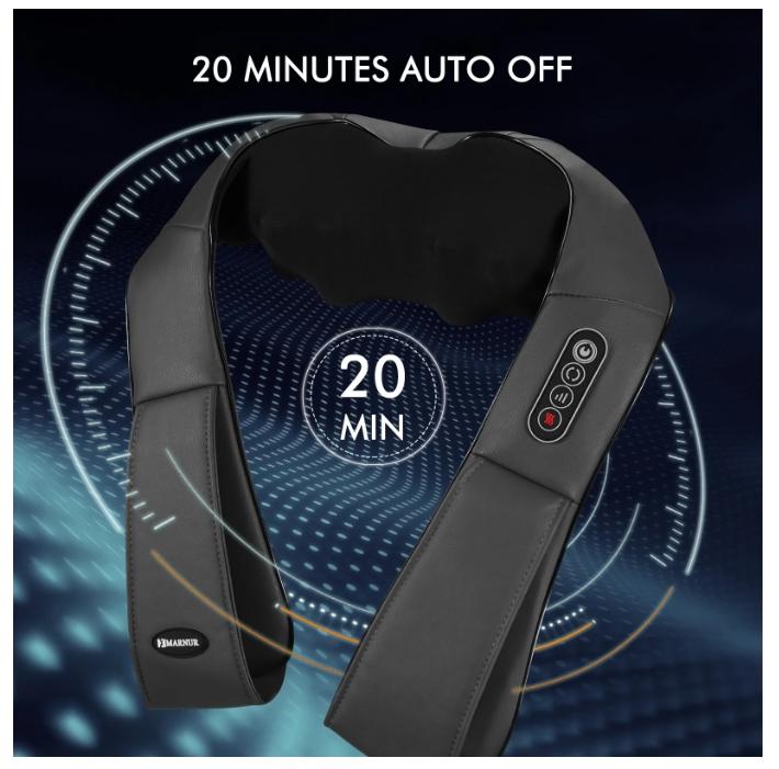 Neck and Shoulder Massager, 3D Deep Tissue Kneading Shiatsu Massager, Black