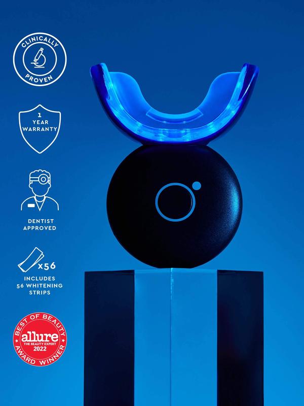 MOON Teeth Whitening Kit with LED Light, Wireless, 5 Minute Treatment, Gentle on Sensitive Teeth, Helps Remove Stains, Dissolvable Strips, Travel Case, Daily Oral Care, Peroxide, Tooth Whitening