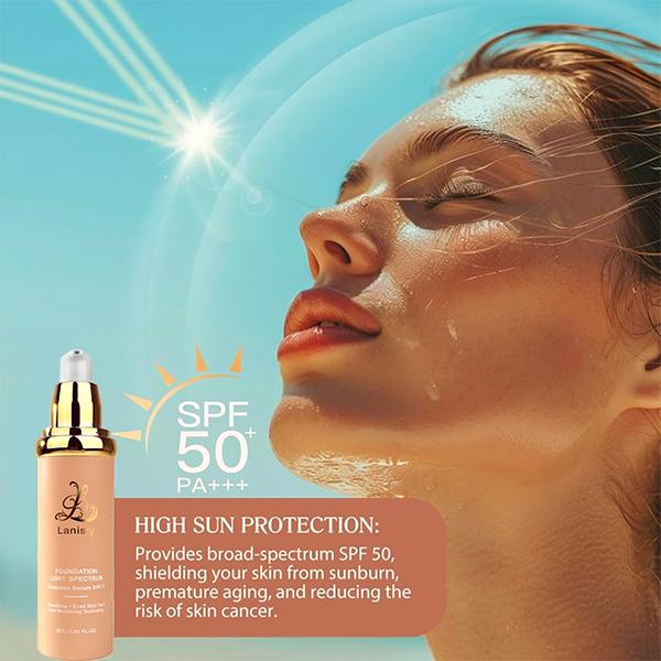 Lanisty  Foundation 4 in 1-Light Spectrum for Flawless Makeup Foundation  Sunscreen Spf50+   Oil Control Moisturizing Hydrating Clear Color