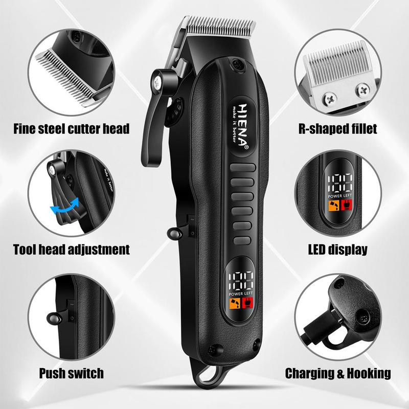 Electric Hair Clipper for Men, 1 Box Professional Cordless Hair & Beard Trimmer, Rechargeable Haircut Barber Clipper, Hair Cutting for Men, Hair Salon