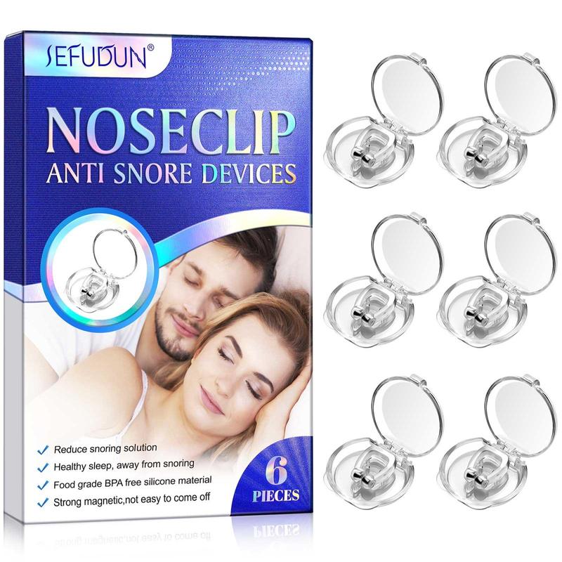 Nose Clips, 6 Counts box Anti Snoring Nose Clips, Silicone Nose Clips, Sleeping Aids For Men & Women