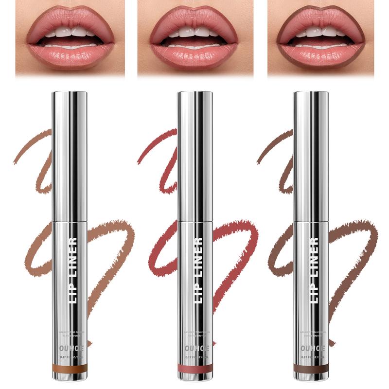 LIP LINER-3Pcs Peel Off Lip Liner Stain,Matte Tattoo Set,Long-Lasting,Waterproof,Transfer-proof, High Pigmented For Women Eyeliner Lipliner Cosmetic Makeup