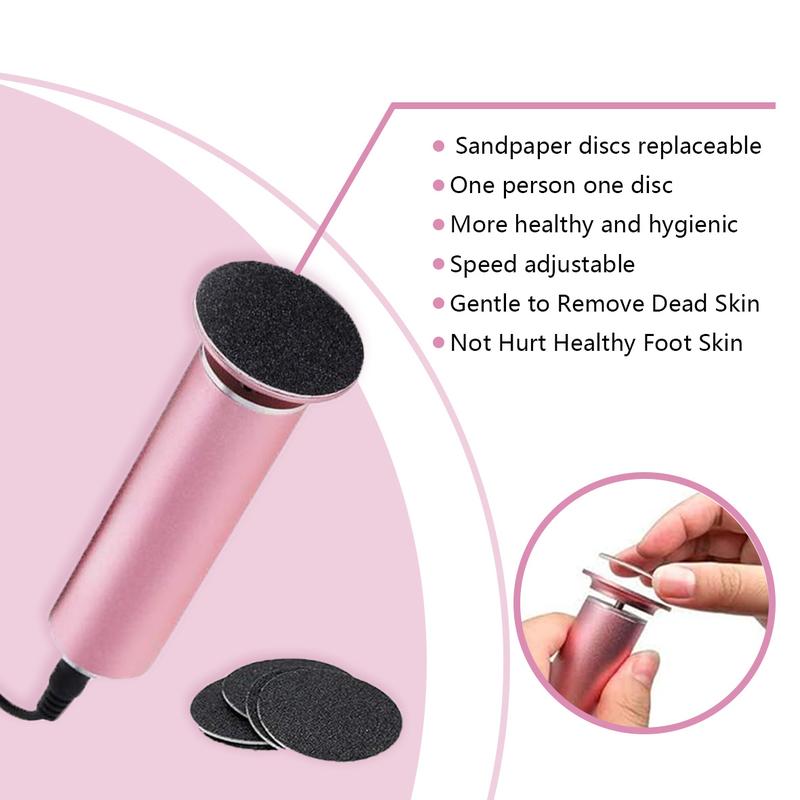 Summer Electric Foot File,Adjustable Rotatable Electronic Foot Dead Skin Remover,Electric Foot Sharpener for Salon-grade Treatment of Men's and Women's Feet, Replaceable Sandpaper Tray,Professional Pedicure Tool Designed to Remove Calluses