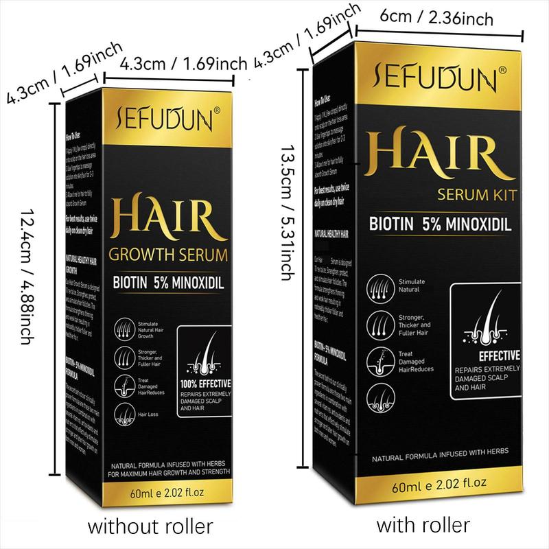 Hair Strengthening Serum with 0.25mm Roller, Natural Ingredients Hair Care Serum, Deep Moisturizing Hair Serum, Suitable for Men & Women, Christmas Gift