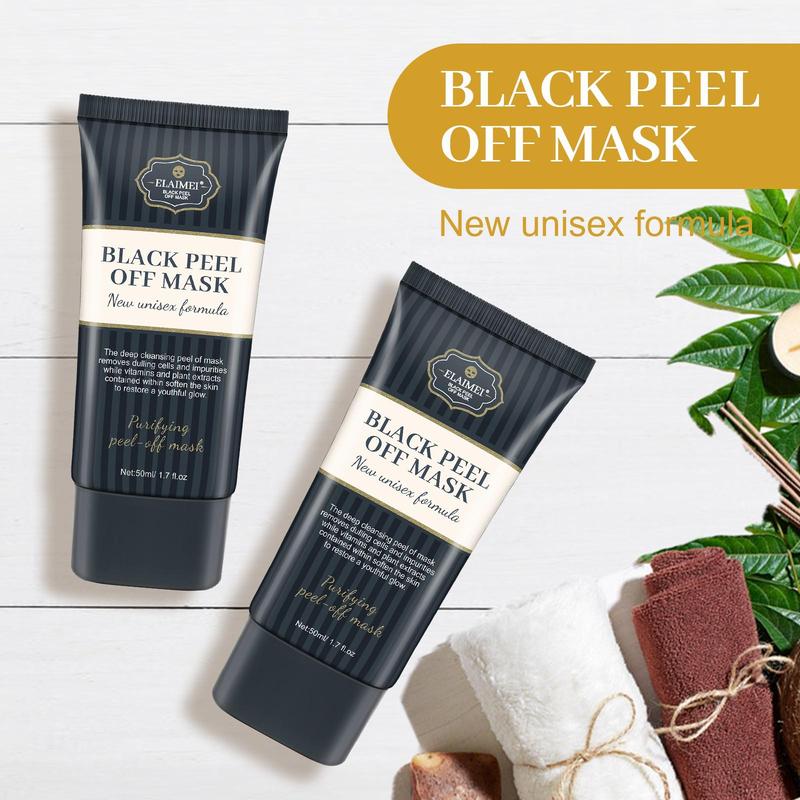 Black Peel Off Mask, 1 2 Counts Deep Cleansing Facial Mask, Moisturizing Facial Mask for All Skin Types, Facial Care Product for Women & Men