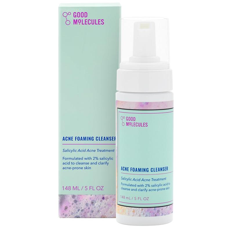 Good Molecules Acne Foaming Cleanser - Foam Anti-Acne Face Wash with Salicylic Acid BHA for Breakouts - Skincare for Face with Aloe and Witch Hazel Good Molecules Good Molecules