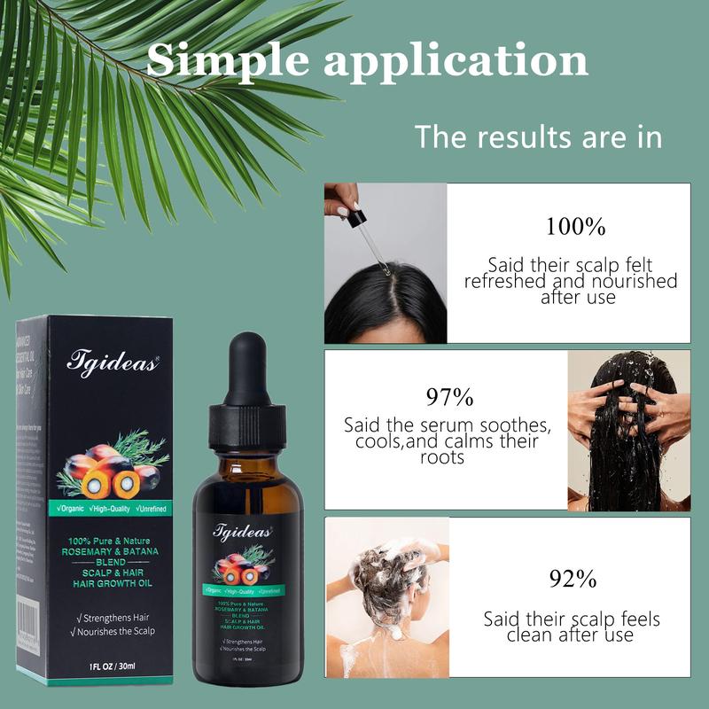 Tgideas Rosemary & Batana Oil -Blended with Jojoba & Argan Oil-100% Organic Essential Oil forHair Haircare Daily Repairing Restore Moisture Vitamins