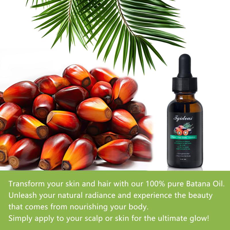 Tgideas Rosemary & Batana Oil -Blended with Jojoba & Argan Oil-100% Organic Essential Oil forHair Haircare Daily Repairing Restore Moisture Vitamins