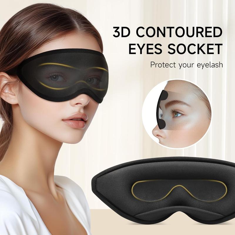 Sleep Mask Eye Mask for Women Men Eye Mask for Sleeping 3D Sleep Mask  Light Blocking, Eye Mask for Lash Extensions, Blindfold for Yoga, Traveling, Nap, 2 Pack