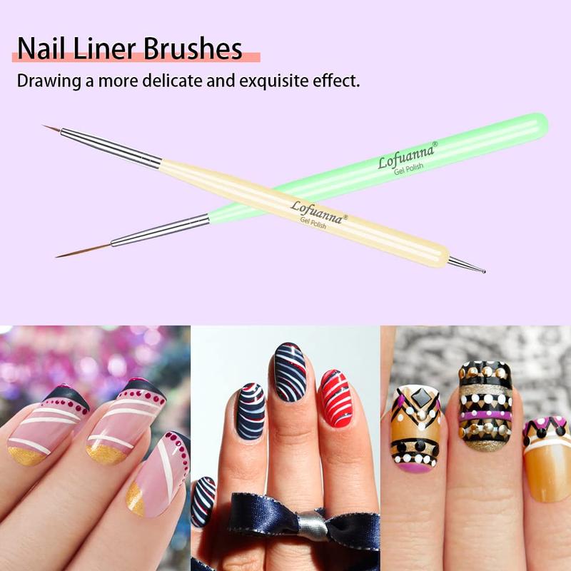 Lightweight & Comfortable Nail Art Brush Set, 6 Counts box Nail Tip Design Tool, DIY Manicure Tools for Women