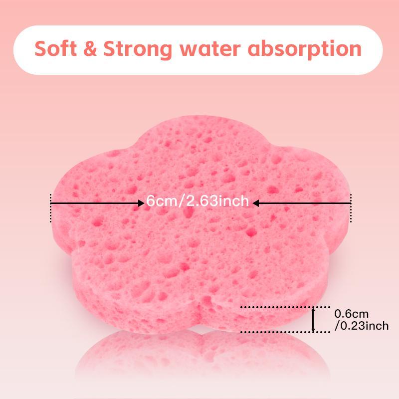 Cute Flower Shaped Facial Compressed Sponge, 20pcs set Floral Design Face Scrubber Facial Cleanser Sponge for Home & Travel Use