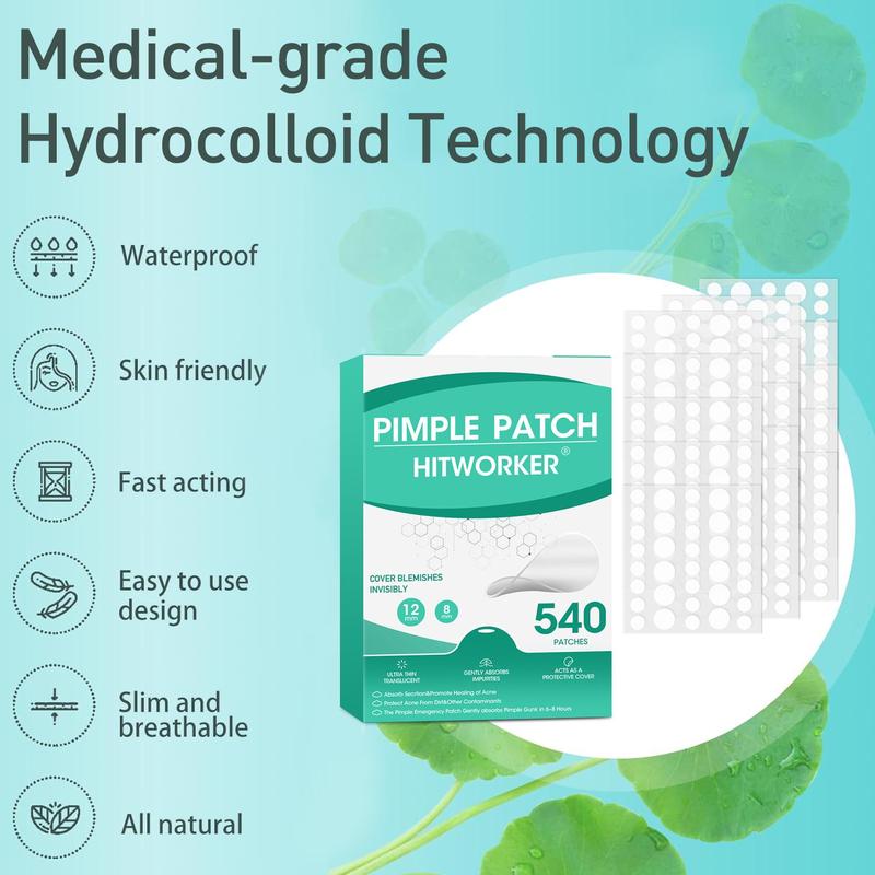 Disposable Acne Patch, 540pcs set Acne Absorbing Cover Patch, Hydrocolloid Acne Patches For Face Zit Patch Acne Dots