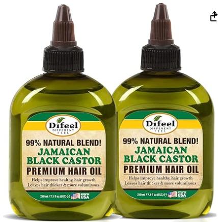 Difeel 99% Natural Blend JAMAICAN Black Castor Premium Hair Oil 2.5oz