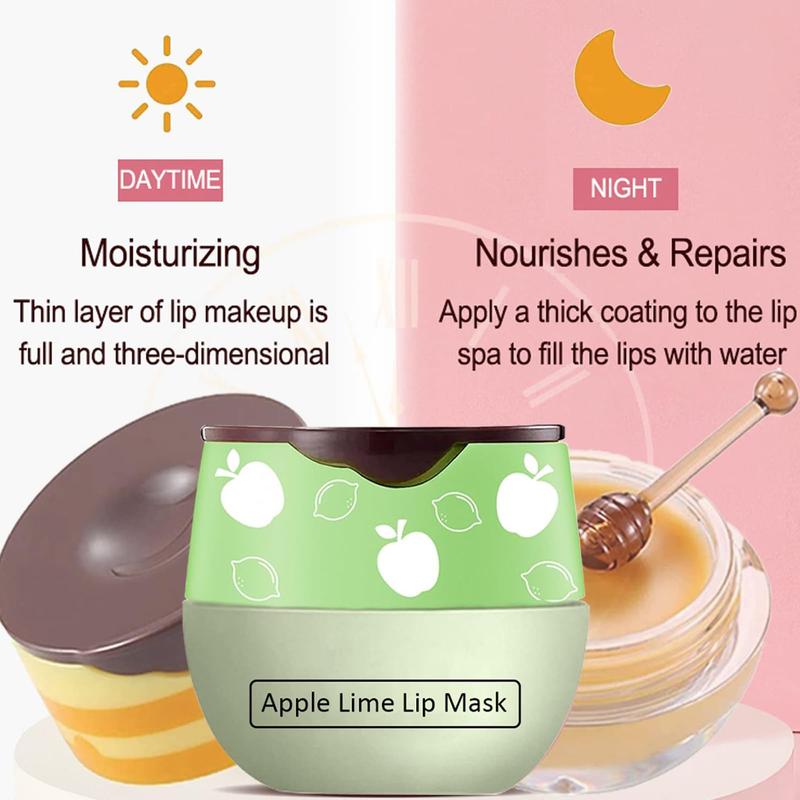 4 Pcs Bee Lip Balm Honey Pot,Strawberry&Watermelon&Honey&Apple Lime Lip Mask Overnight Hydrating Prevention Dry and Cracked Lip Scrubs Exfoliator Lip Care, Lip Sleeping Mask Reduces Lip Lines , lip liner , lipstick