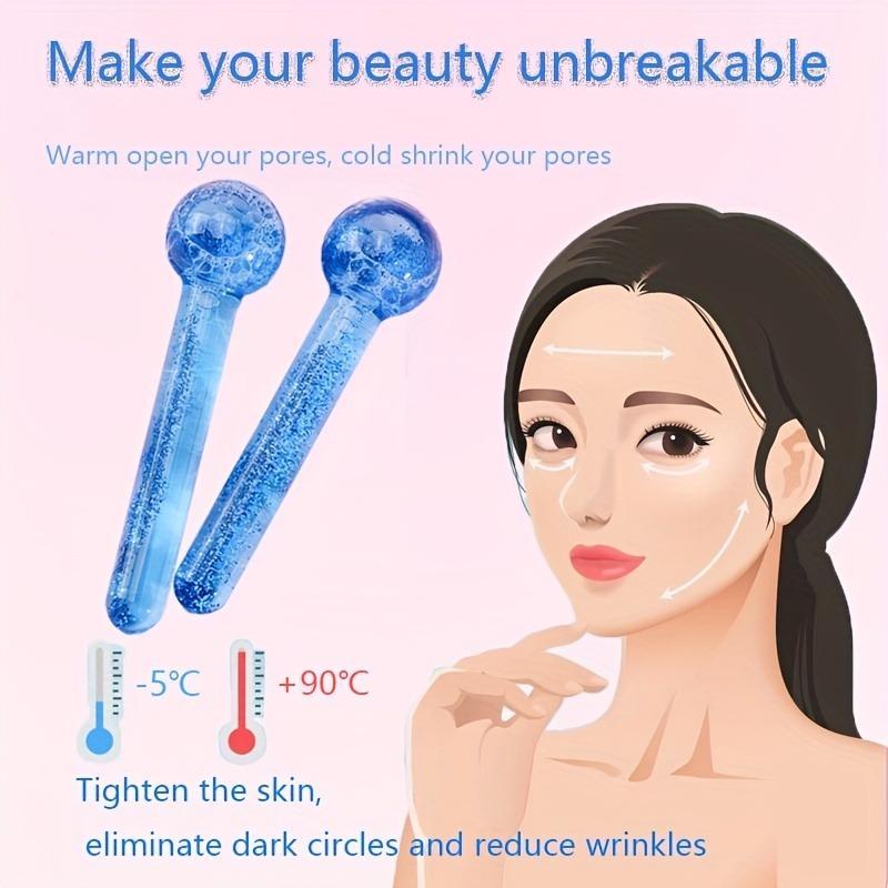 2pcs set Cooling Ice Globes With Glitter, Facial Massage Tool, Professional Skincare Tool For Reducing Puffiness & Enhancing Beauty Effects, Suitable for Women and Men