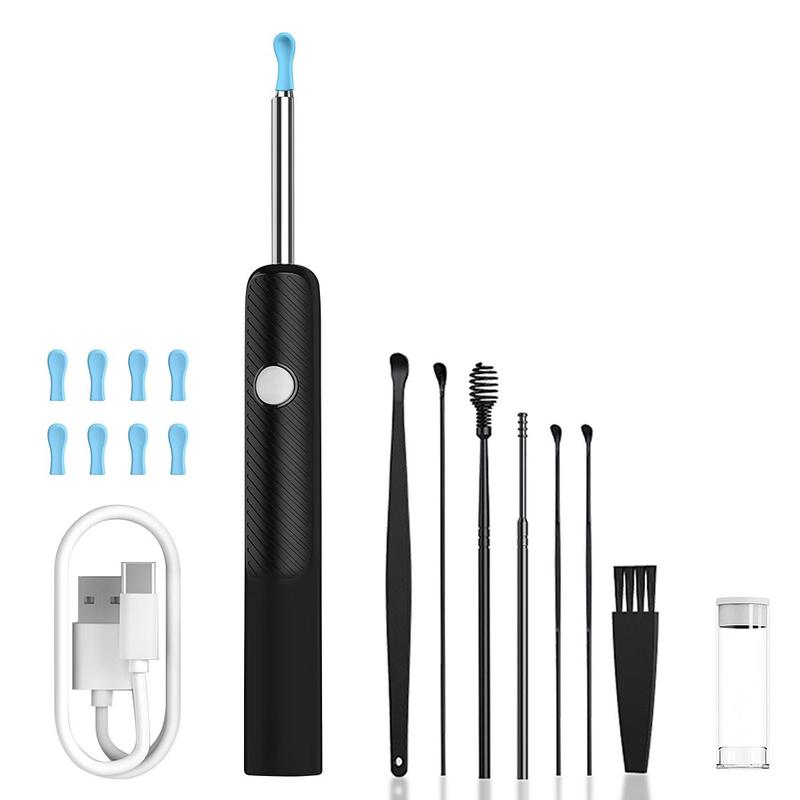 Smart Visual Ear Wax Removal Kit, 1 Box Rechargeable Ear Wax Remove Tool with Earpicks & Earplugs Kit with Light, for Cell Phones & Tablets