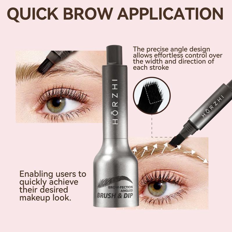 HORZHI Liquid Eyebrow Brush, Waterproof Lasting Liquid Brow-Fection Angled Brush & Dip, Black Friday Value Pack,  1.5ml Instant Brow Brush Easy To Color Quick Drying Makeup Cosmetic