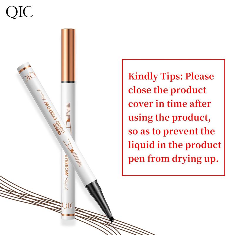 Long Lasting Eyebrow Pencil, 1 Count Liquid Eyebrow Pen, Waterproof Brow Pen with Micro-Fork Tip, Sweat Proof High Pigmented Brow Shading and Filling Pencil, Makeup Tool, Christmas Gift