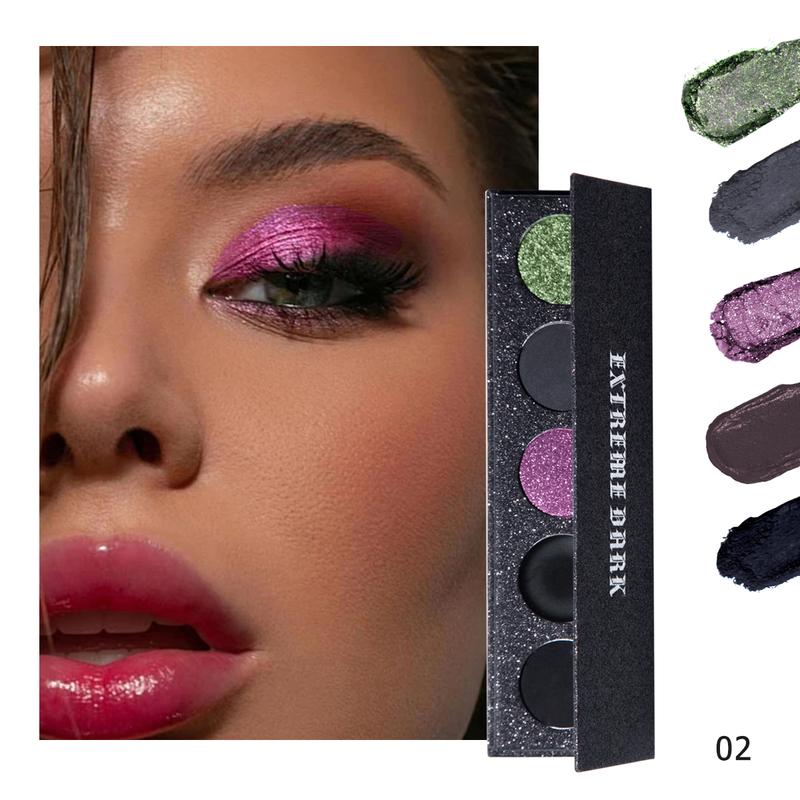 MAFFICK 5 COLORS EXTREME DARK EYESHADOW PALETTE for Smoky COS Stage Drama Creative Makeup Eyeshadow Glitter Cosmetic