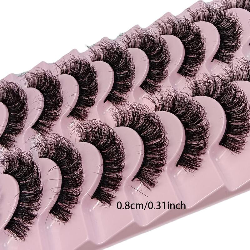 Fluffy False Eyelashes Cluster, Wispy DD Curl Russian Roll Faux Cluster Lashes, Volumized False Eyelashes for Women & Girls Eye Makeup Enhancement, Christmas Gift