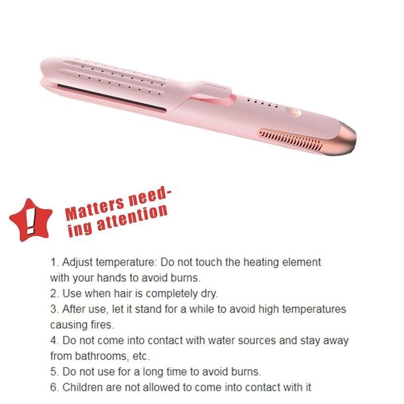 Mini 2-in-1 Hair Straightener & Curler for Dry Wet Hair, 1 Count Multifunctional Air-flow Hair Styling Cold Air Straightener, Non-damaging Straightener, Winter & New Year Gift