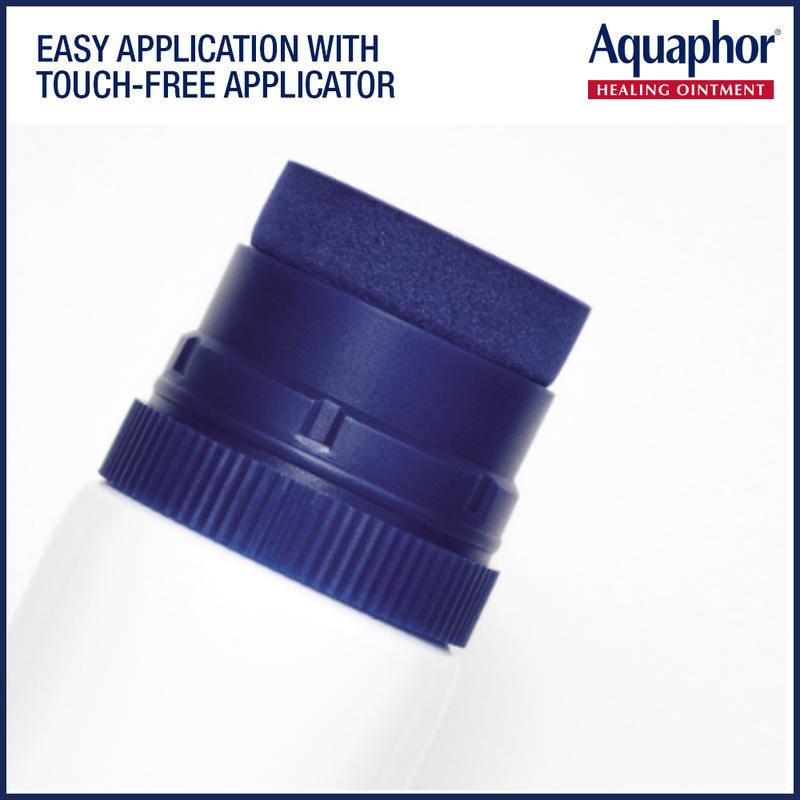 Aquaphor Healing Ointment Advanced Therapy Skin Protectant with Touch-Free Applicator for Dry, Cracked Skin, 3 Oz Tube