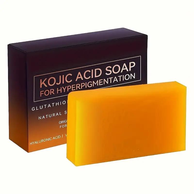 Kojic acid soap with turmeric, retinol, hyaluronic acid, shea butter and olive oil for cleansing face and body