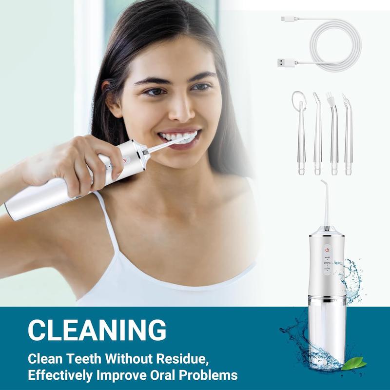 Water Flosser, Portable Rechargeable Oral Irrigator – 4 Modes, USB Charging, Teeth and Gum Health,Ideal for Home & Travel