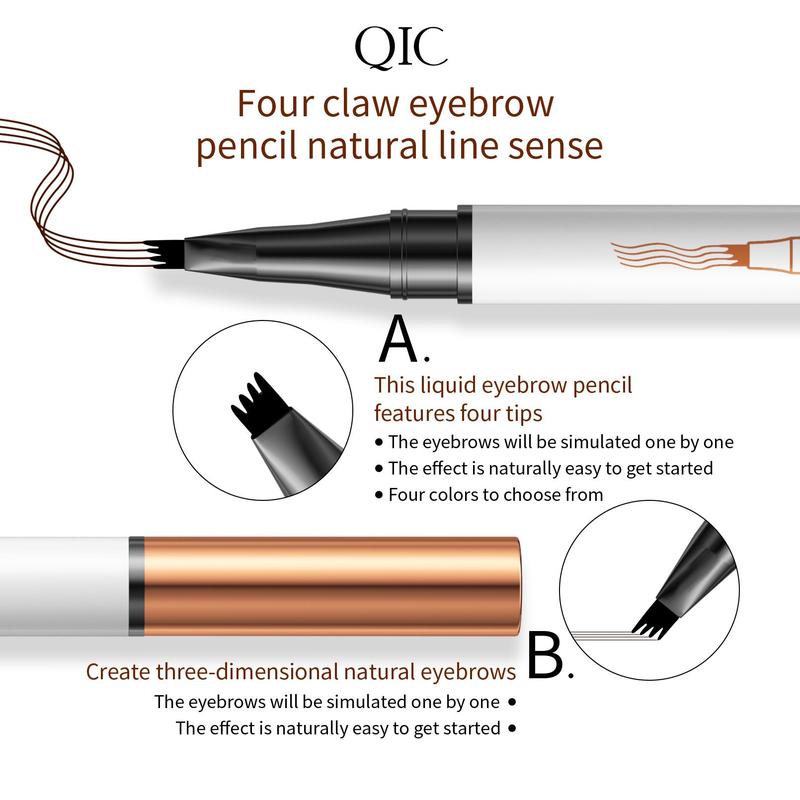 Long Lasting Eyebrow Pencil, 1 Count Liquid Eyebrow Pen, Waterproof Brow Pen with Micro-Fork Tip, Sweat Proof High Pigmented Brow Shading and Filling Pencil, Makeup Tool, Christmas Gift