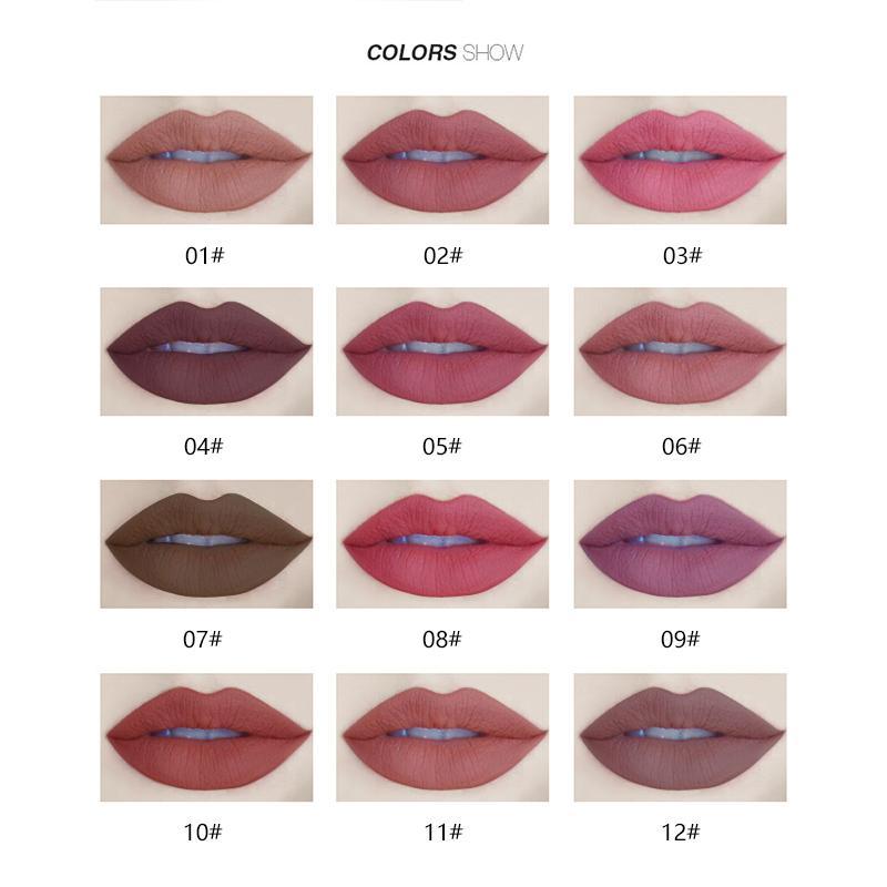 Long Lasting Matte Lipstick & Lip Liner Set, 12 Colors Matte Lipstick & 12 Colors Lip Liner, Suitable for All Occasions Lip Makeup