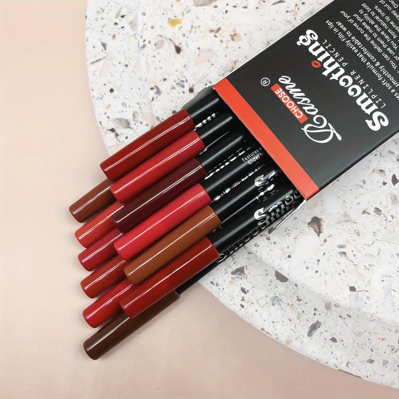 12pc Matte Lip Liner Pencil Set, Smooth Application, Long-lasting Velvet Texture, Assorted Mocha Shades, Lipstick Pencil Gift Set for Lip Contouring and Definition, Ideal Gifts for Women