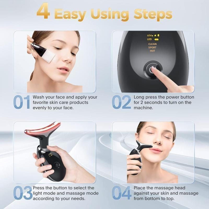 Beauty Gifts, Neck & Face Skin Lifting & Firming Skincare Massager, 1 Count Portable Electric Facial Massage Tool, Facial Massager, Skin Care Comfort Product, Face Lifting Machine, Christmas Gift