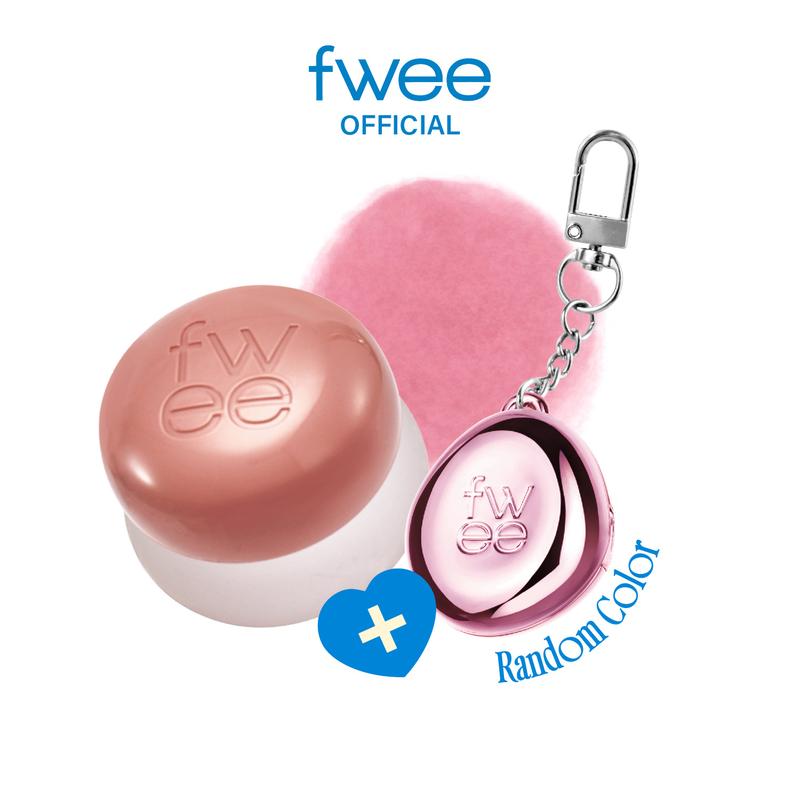 [Keyring Set] fwee Lip&Cheek Blurry Pudding Pot with Keyring (Random Color) | Blurred Matte Lips | Pudding Texture, Airbrushed Finish | 30 Colors