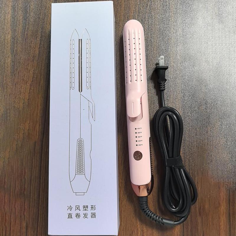 Mini 2-in-1 Hair Straightener & Curler for Dry Wet Hair, 1 Count Multifunctional Air-flow Hair Styling Cold Air Straightener, Non-damaging Straightener, Winter & New Year Gift